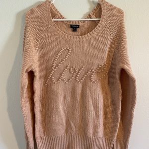 NWT - Torrid sz0 LOVE knit sweater - rose gold